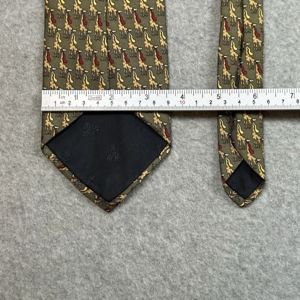 Vintage Brooks Brothers Makers Silk Giraffe Novelty Tie USA Safari 90s 57x3.6in